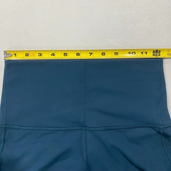LULULEMON Wunder Under Tech Mesh Leggings 6 Teal Sheer Cutout Athleisure HR Yoga - Picture 7 of 12